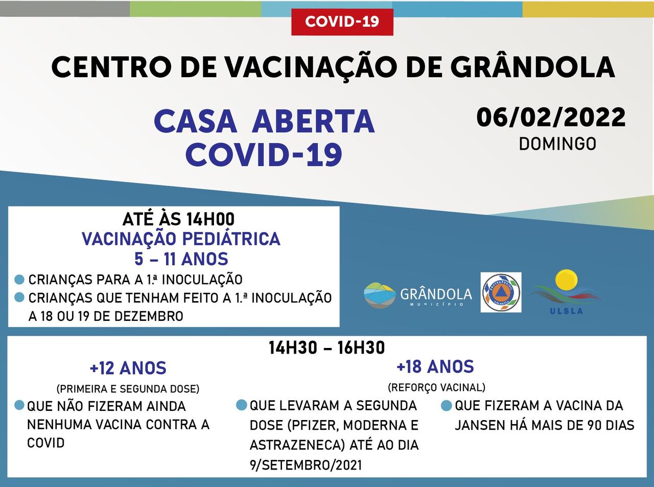 Centro de Vacinação | Casa Aberta - 6 de fevereiro