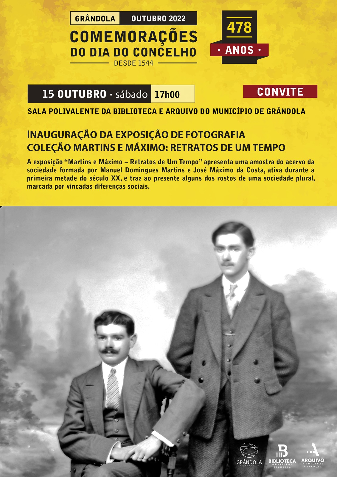 Exposição “Martins e Máximo – Retratos de Um Tempo” inaugura Comemorações do Dia do Concelho