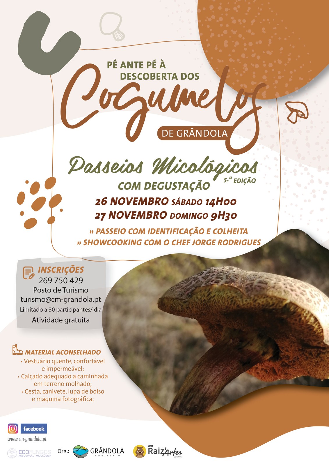 TURISMO | Passeio Micológico “Pé ante pé, à descoberta dos cogumelos de Grândola”