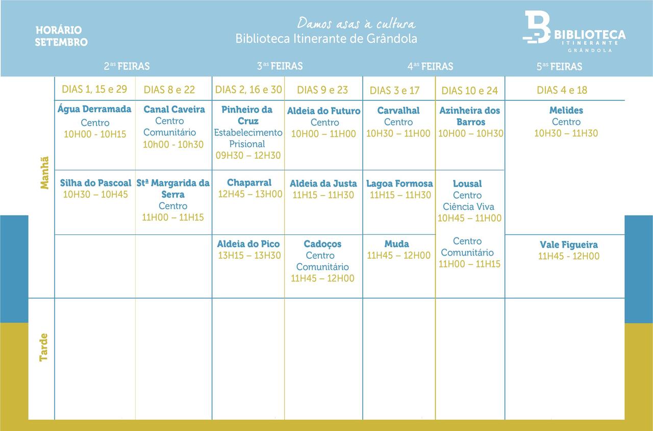 CULTURA | Horário da Biblioteca Itinerante