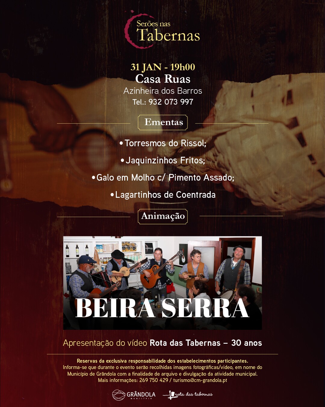 GASTRONOMIA | Serões na Tabernas - Casa Ruas 