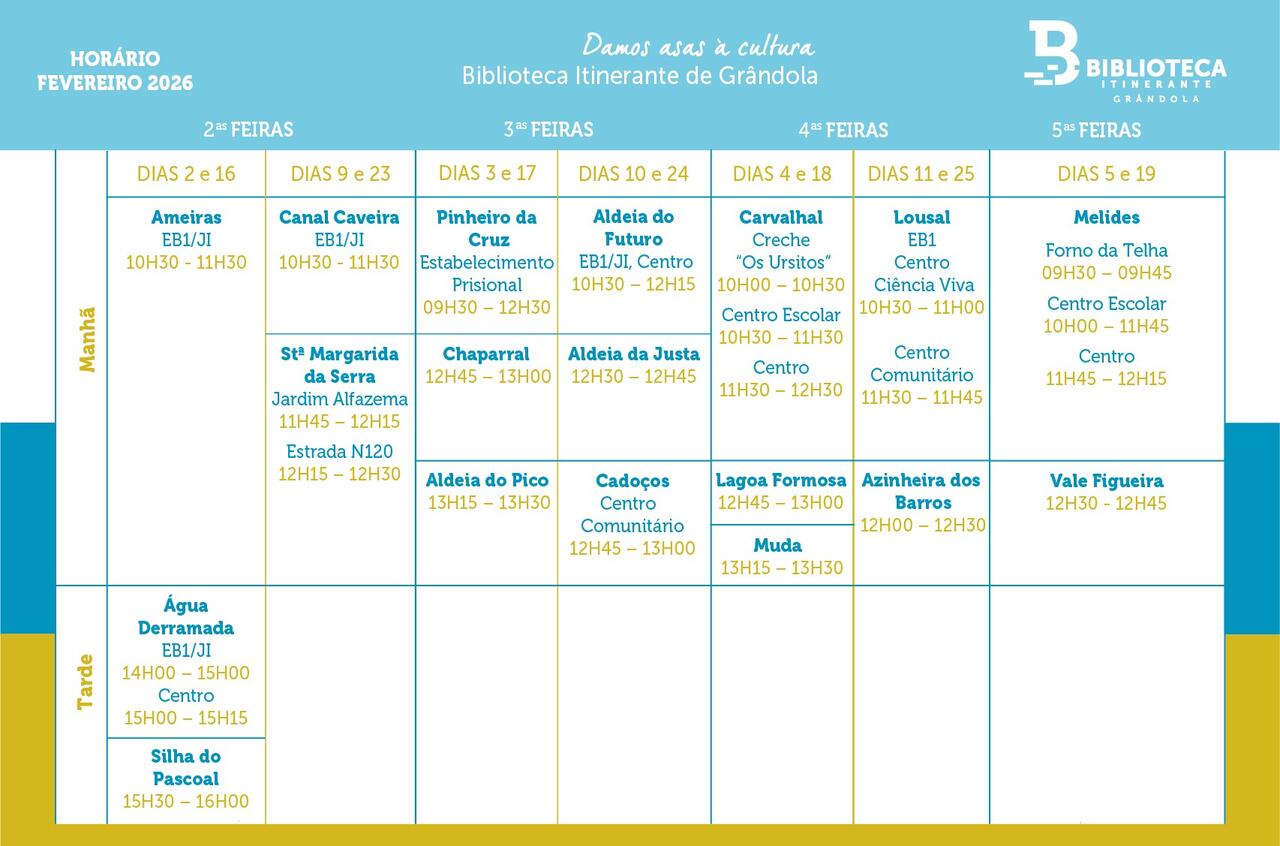 CULTURA | Biblioteca Itinerante - fevereiro 2026
