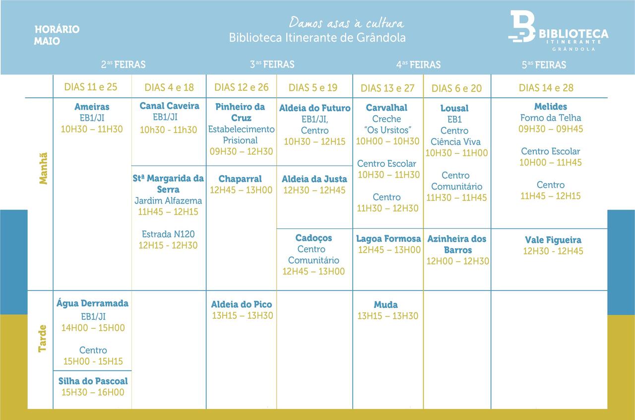 CULTURA | Biblioteca Itinerante - MAIO 2026