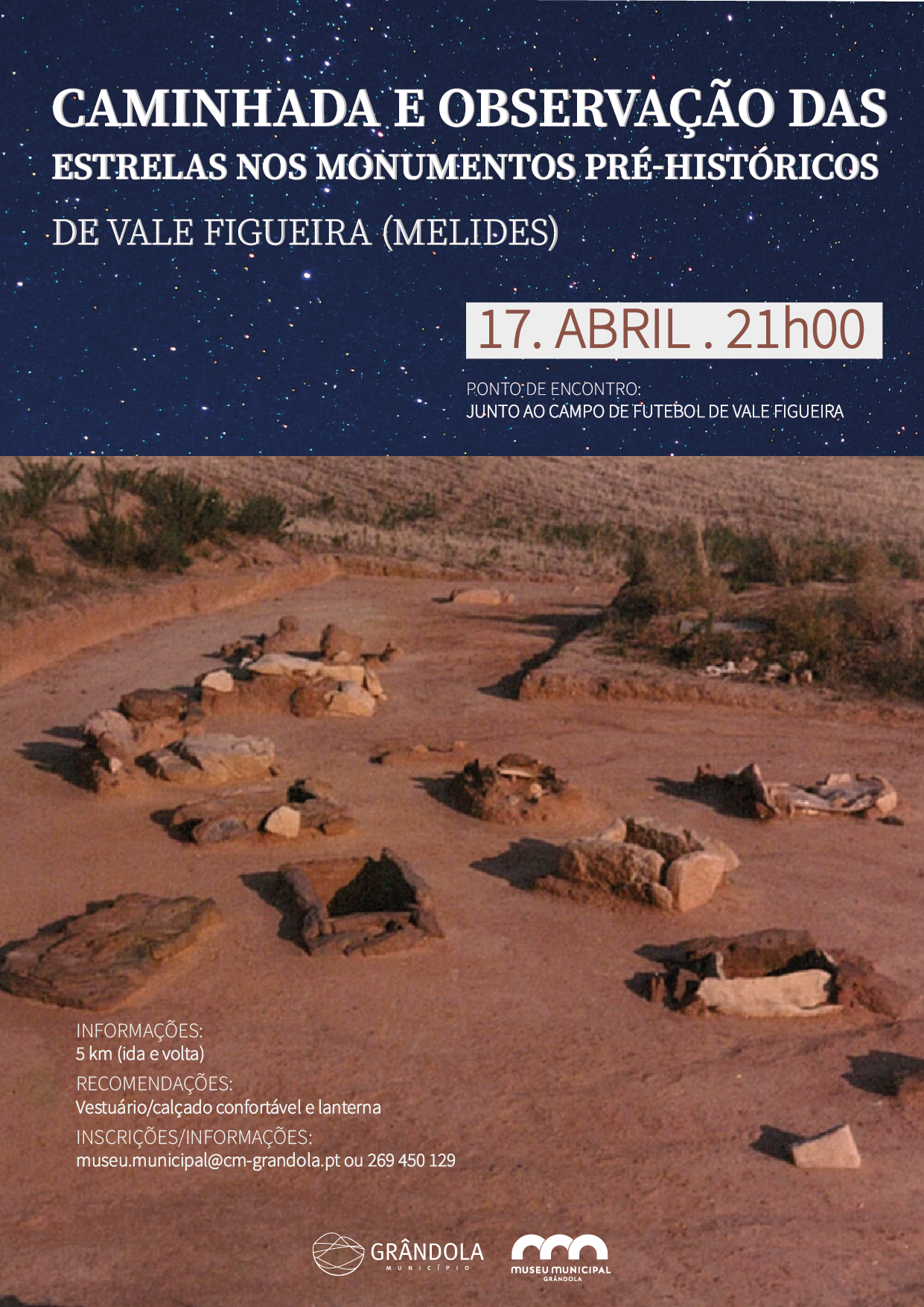 PATRIMÓNIO | Caminhada e Observação das Estrelas nos Monumentos Pré-históricos - Vale Figueira